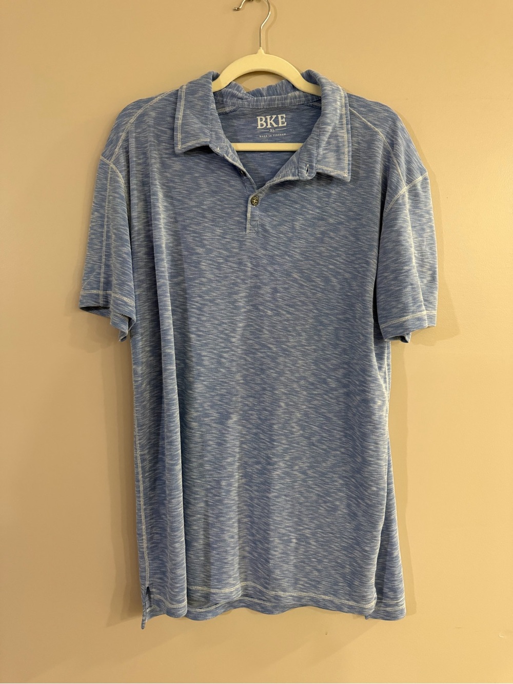 BKE Men’s Blue Heather Short-Sleeve Polo
